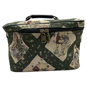 Disney Store Winnie the Pooh Tapestry Luggage Travel Cosmetic Make-Up Bag Case